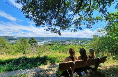 © Rastplatz mit Aussicht auf das Weltkulturerbe Oberes Mittelrheintal. Foto: djd/Tourist-Information Erlebnis Rheinbogen
