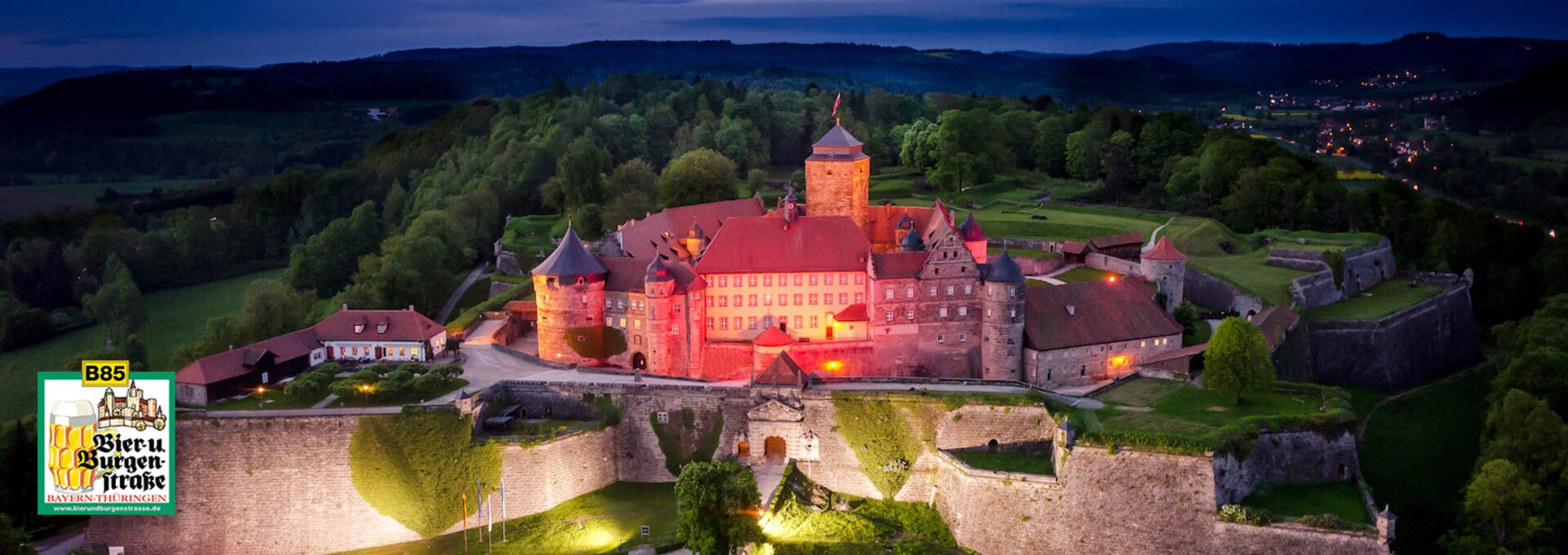 Kronach, Beer and Castle Road | © Festung Rosenberg bei Nacht © Dr. Otmar Fugmann